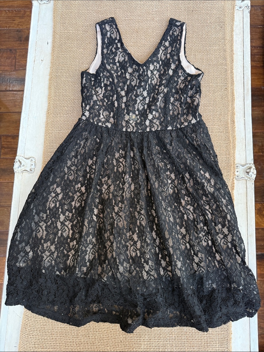 Soprano Girls Black Lace Dress with Nude Lining size small 7/8